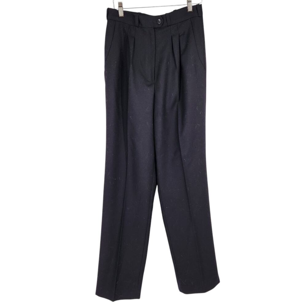 Vintage Sabrina B 100% Wool High Waisted Pleated Trouser Made in Poland Size 8